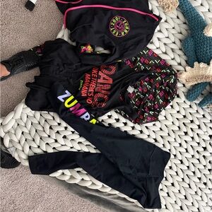 Zumba Fitness Black and Multicolor Activewear Set